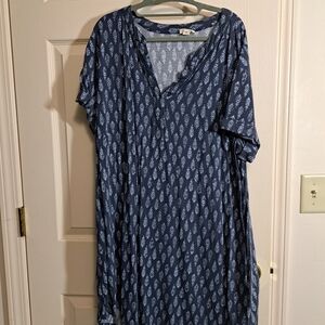 a.n.a Blue and White Floral Blouse